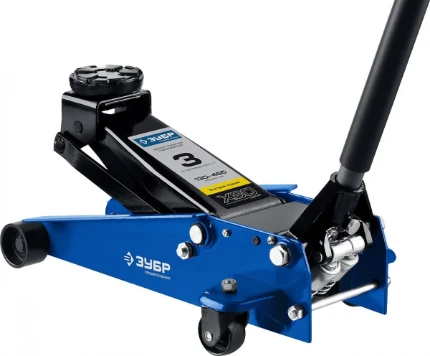Фото для ЗУБР X80, 3 т, 130 - 465 мм, подкатной домкрат с быстрым подъемом для СТО, Профессионал (43050-3)
