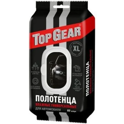 Фото для Полотенца влажные Top Gear универсальные автомобильные, пакетная уп.60шт