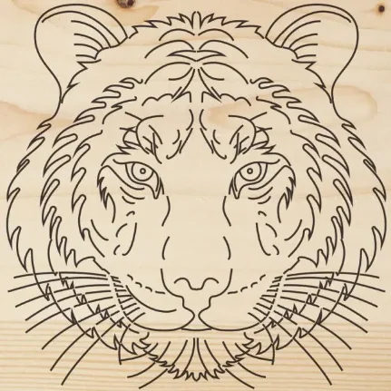 Доска для выжигания Тигр 150х150мм 1шт в пакете