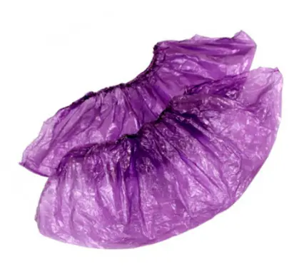 Полиэтиленовые бахилы ELEGREEN СТАНДАРТ ПЛЮС (фиолетовый), 2,6 гр, 50 пар - одноразовая медицинская обувь.