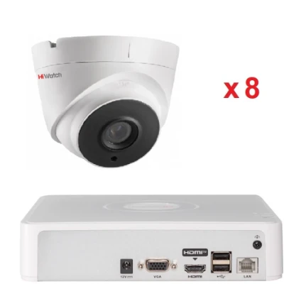 IP комплект видеонаблюдения Hiwatch DS-N208(C) + 8 DS-I203(E)