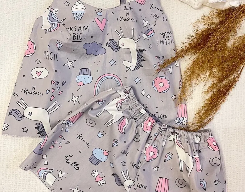 Пижама женская шорты топ премиум хлопок принт