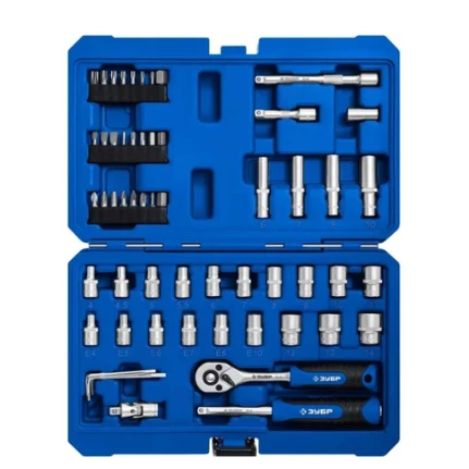 Фото для Набор инструмента 57 предм. (1/4 - 1/2) (10-27мм) - Зубр Эксперт