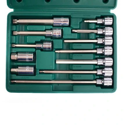 Фото для Набор бит TORX, HEX удлиненных 1/4" - 1/2" 18 предм. в пластиковом боксе - SATA