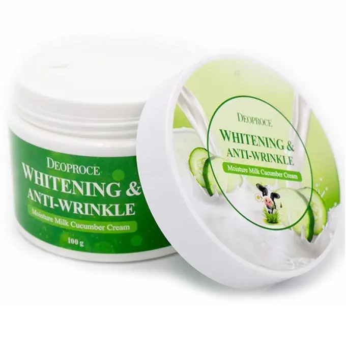 Увлажняющий крем для лица с экстрактом огурца Deoproce Whitening Anti Wrinkle Moisture Milk Cucumber Cream