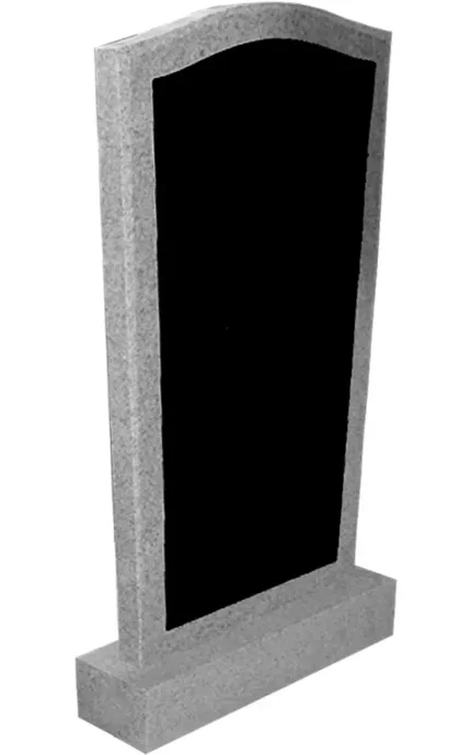 Фото для Памятник вертикальный из светло-серого гранита со вставкой из черного гранита ВБА-8