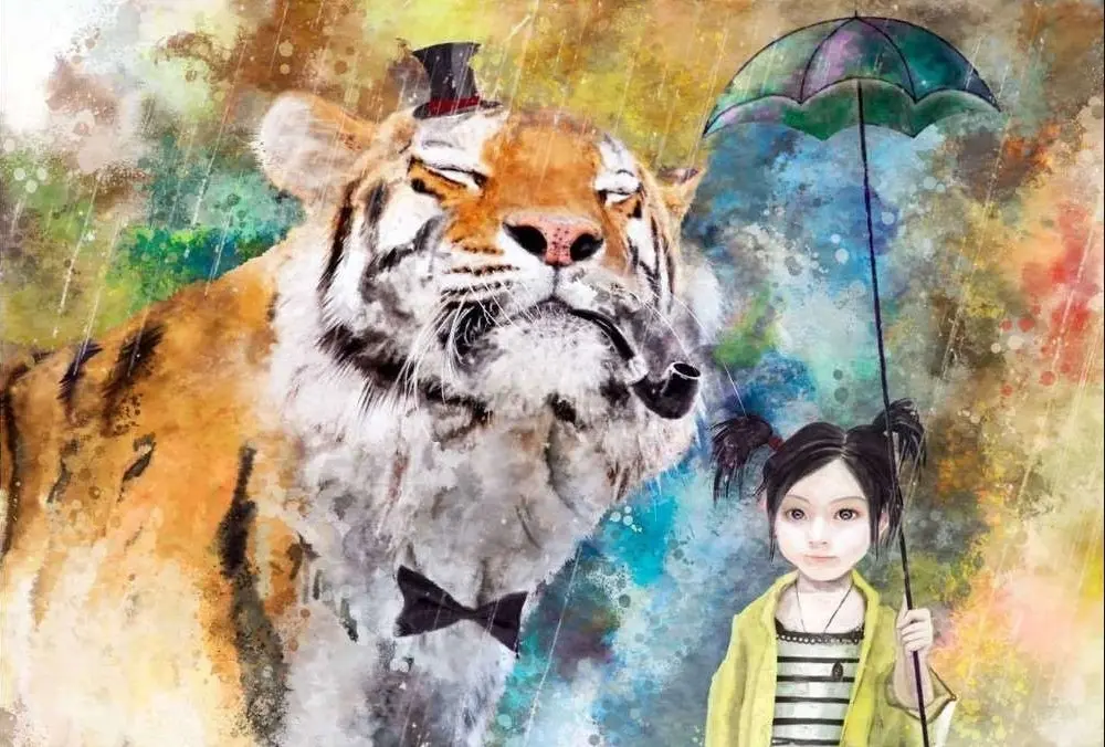 Фреска STEINBAU AMUR "Девочка с тигром"