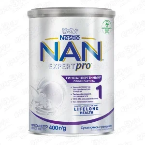 Смесь Nestle NAN EXPERTPRO 1 гипоаллергенная 400г с 0мес БЗМЖ