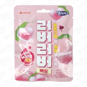 Фото для Мармелад Lotte jellycious heart gummy со вкусом персика 73г