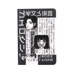 Фото для Блокнот манга Черно-белые иероглифы