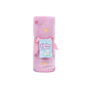 Фото для Плед Lanson Kids флисовый в горошек розовый 76х102см