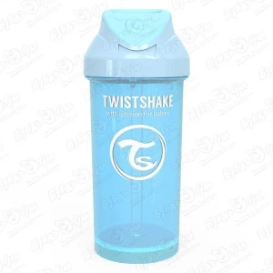 Фото для Поильник TWISTSHAKE с трубочкой голубой 360мл с 6мес