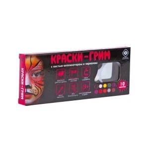Фото для Краски-грим с кистью-аппликатором и зеркалом 10цветов