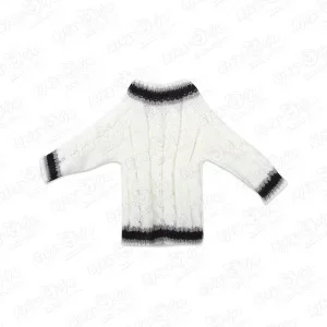 Фото для Одежда для кукол свитер белый вязанный