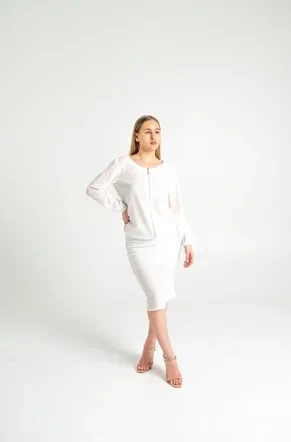 Юбка белая миди