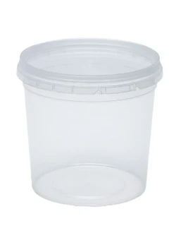 Фото для Одноразовый пластиковый контейнер: круглый с прозрачным основанием, 1000 мл. 300 шт.
