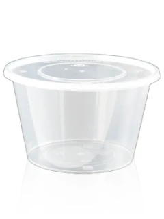 Фото для Одноразовый пластиковый контейнер: круглый с прозрачным основанием, 1750 мл. 200 шт.