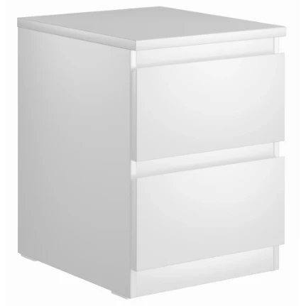 Фото для МАЛЬТАТумба прикроватная с 2 ящиками, белый, 54х40х48 см(ВхШхГ)