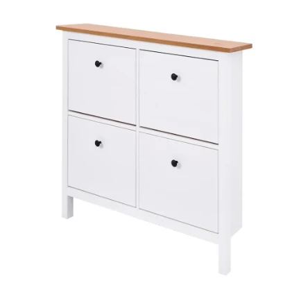 Фото для КЫМОР Тумба для обуви 106х101х22 белый/светло-коричневый (Тихвин)