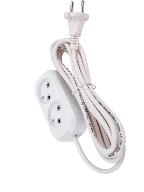 Удлинитель 2x3 м без заземл. 10А IP20 Е-202 ПВС 2x0.75 АБС-пластик UNIVersal 9631960