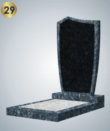 Фото для №29 Памятник из голубого гранита с чёрной вставкой