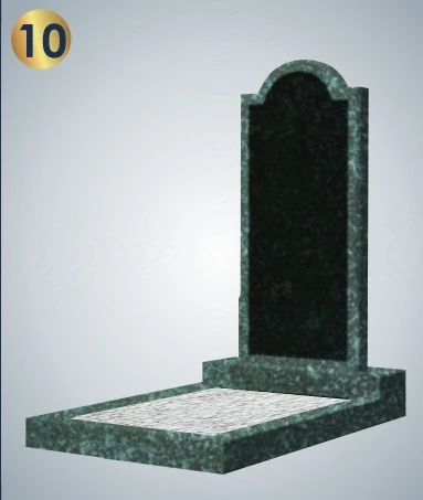№10 Памятник из зеленого гранита с чёрной вставкой